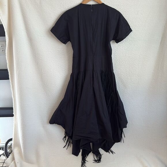 Bibhu Mohapatra Collective Cutout‎ Fringe Dress Womens Size 10 Black - Picture 10 of 12